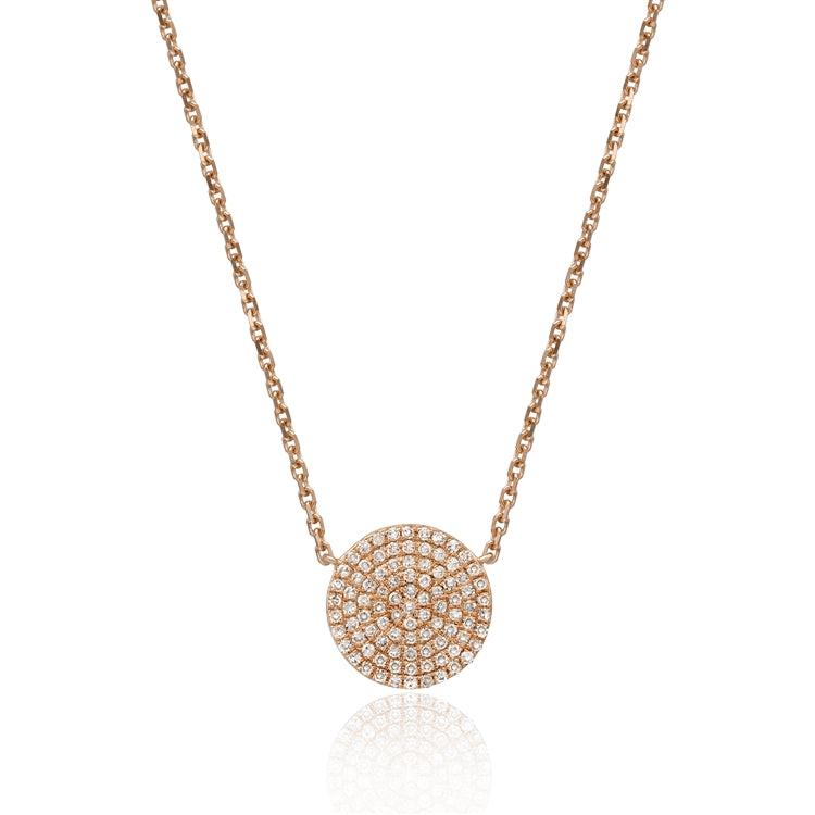 Luvente 14k Gold Diamond Disc Necklace-.27ctw