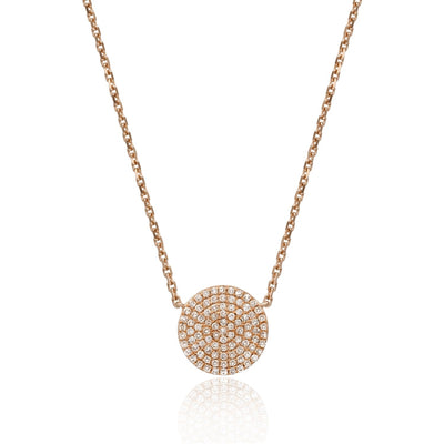 Luvente 14k Gold Diamond Disc Necklace-.27ctw