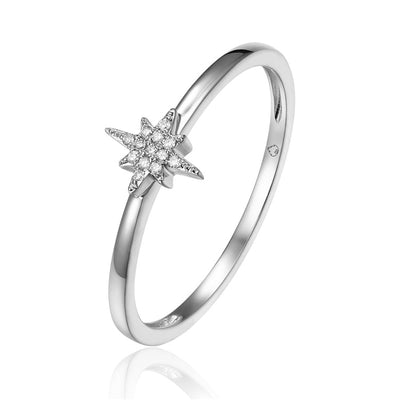 Luvente 14k Gold Diamond Star Ring