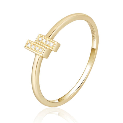 Luvente 14k Gold Diamond Bar Ring