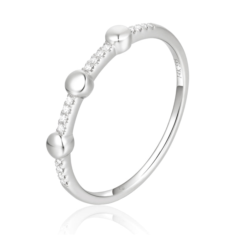Luvente 14k White Gold Diamond Stackable Ring