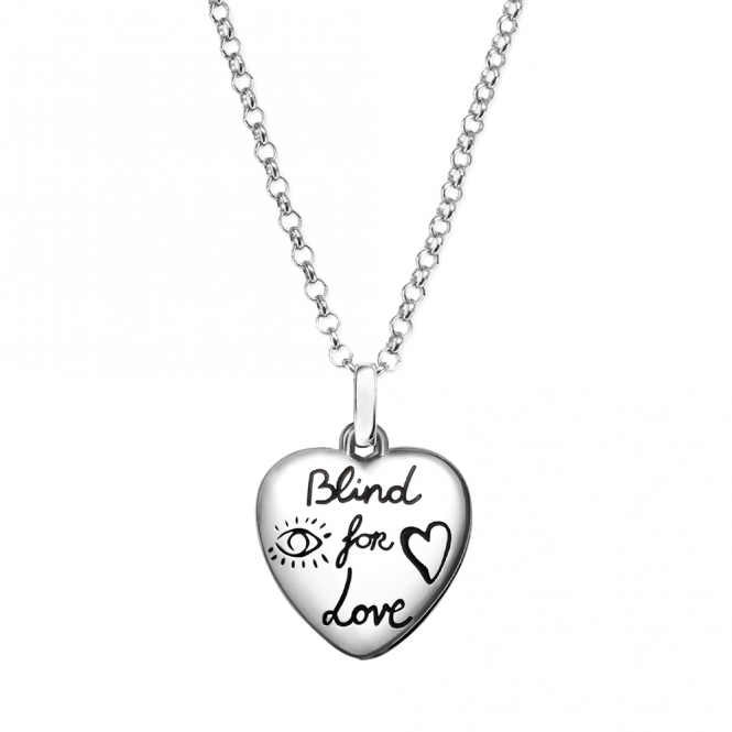 Gucci Sterling Silver Blind For Love Heart Pendant