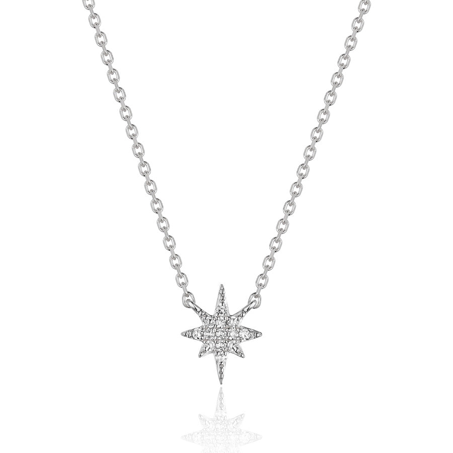 Luvente 14k Gold Diamond Starburst Necklace