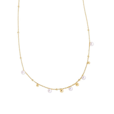 Kravit 14k Yellow Gold Bead & Pearl Necklace
