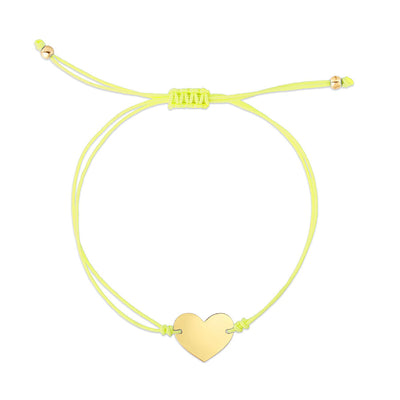Kravit 14k Yellow Gold Heart Cord Bracelet