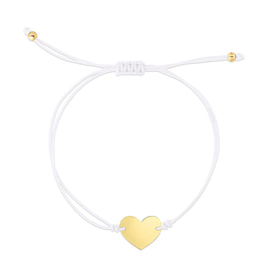 Kravit 14k Yellow Gold Heart Cord Bracelet