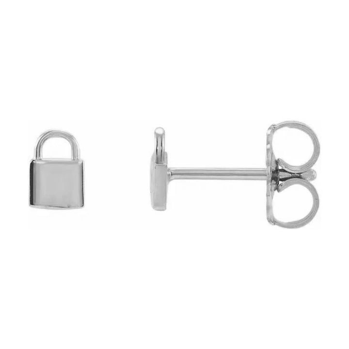 Eternal Love White Gold Mini Lock Earrings