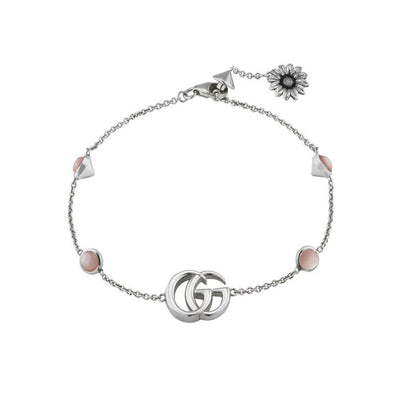Gucci Silver Mother of Pearl GG Bracelet
