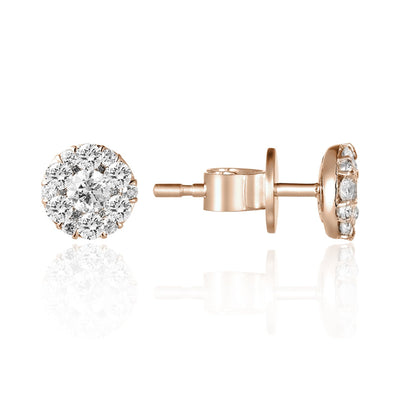 Luvente 14k White Gold Diamond Cluster Earrings