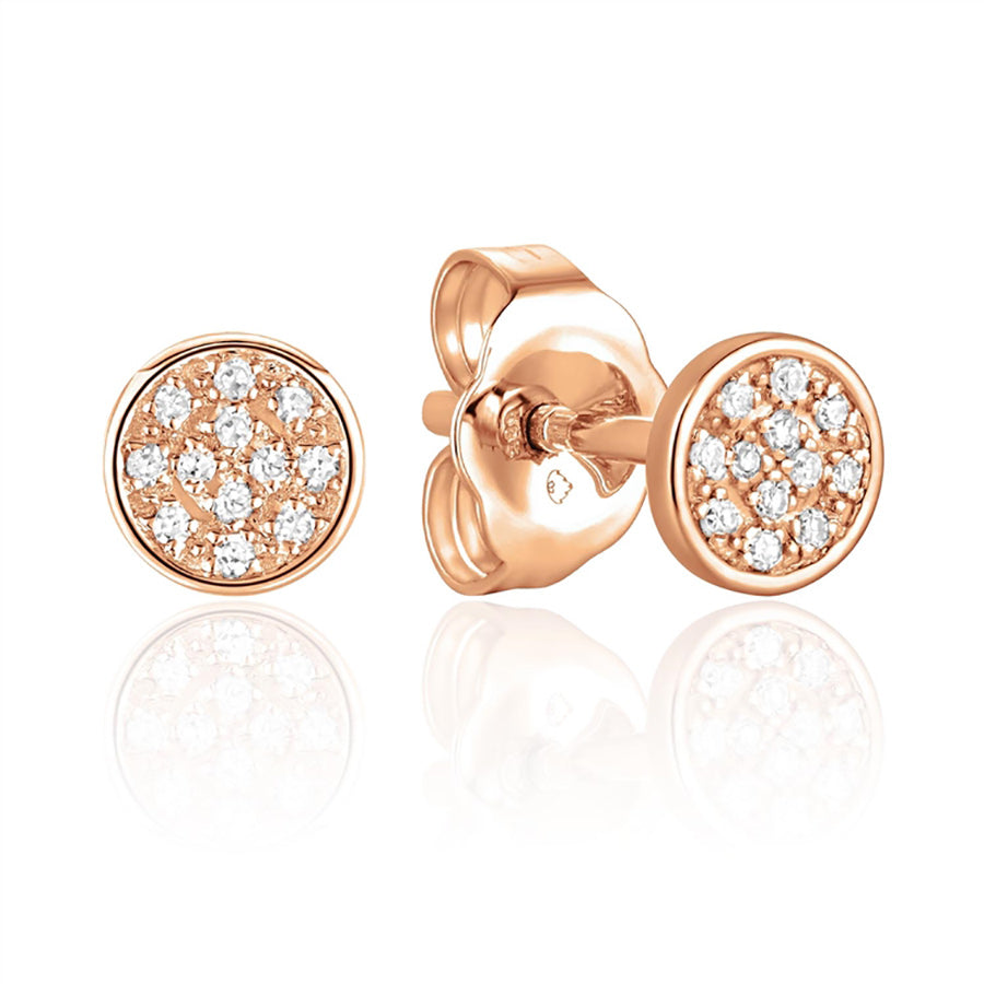 Luvente 14k Gold Diamond Circle Earrings-.05ctw