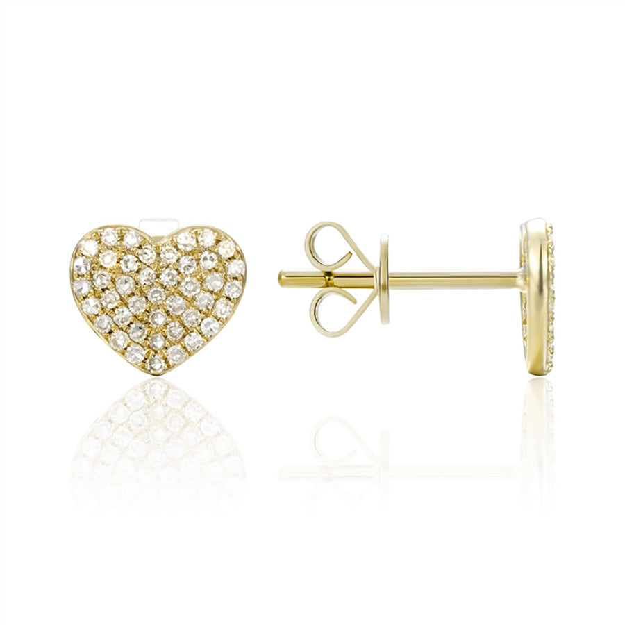 Luvente 14k Gold Diamond Heart Earrings